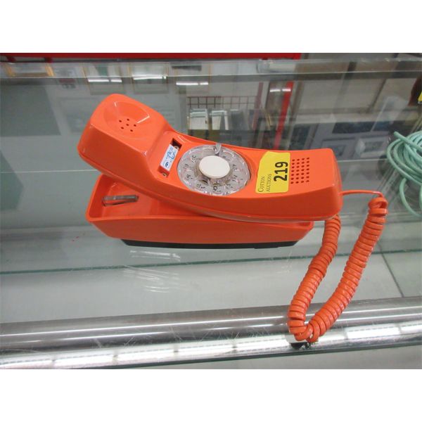 Vintage 1960s Orange Trimline Dial Phone 