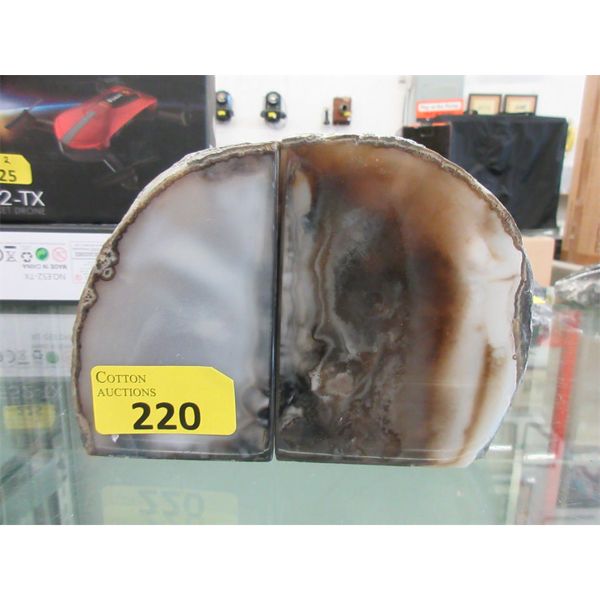 Polished Brazilian Agate Bookend Set