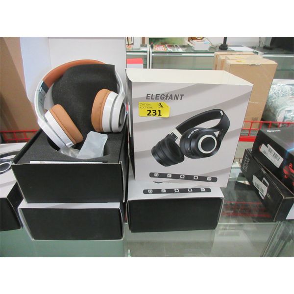 3 New White Elegiant Wireless Headphones