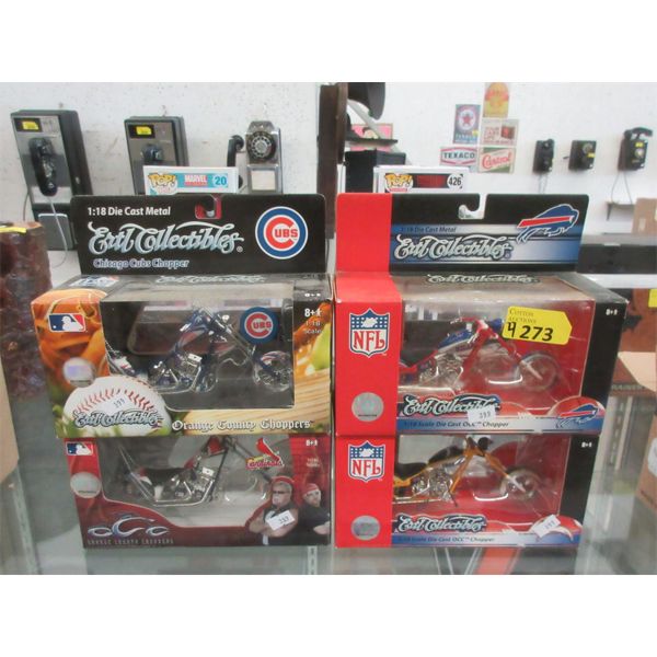 4 Ertl Motorcycle Models in Boxes - 1:18 Scale