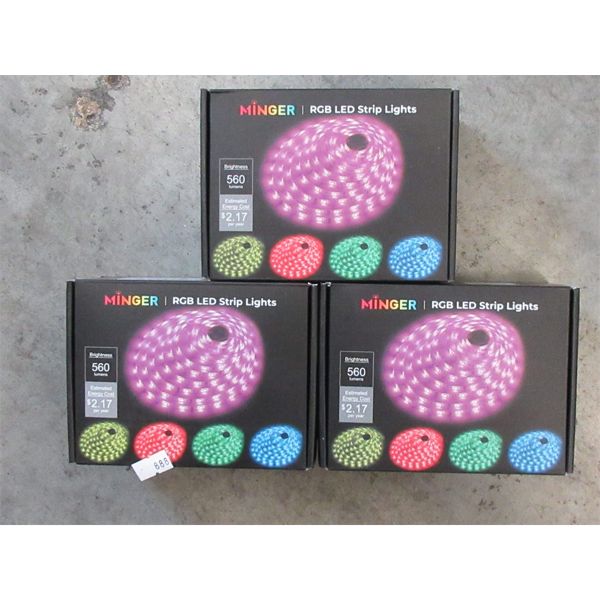 3 New Minger RGB LED 5 Meter Strip Lights