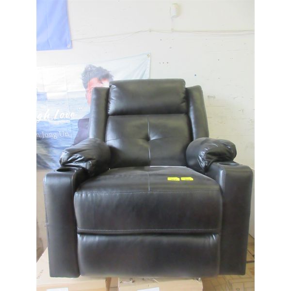 New Black Rocking Swivel Theater Recliner