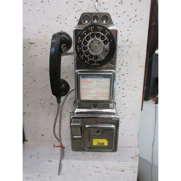 Vintage Chrome "Automatic Electric" Dial Pay Phone