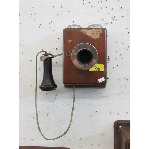 Vintage Northern Electric Wood  Wall Phone