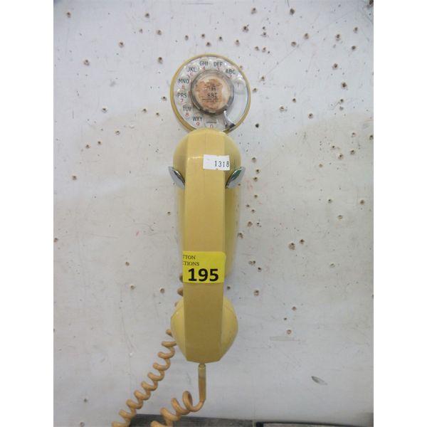 Yellow 1960s "Automatic Electric" Wall Phone