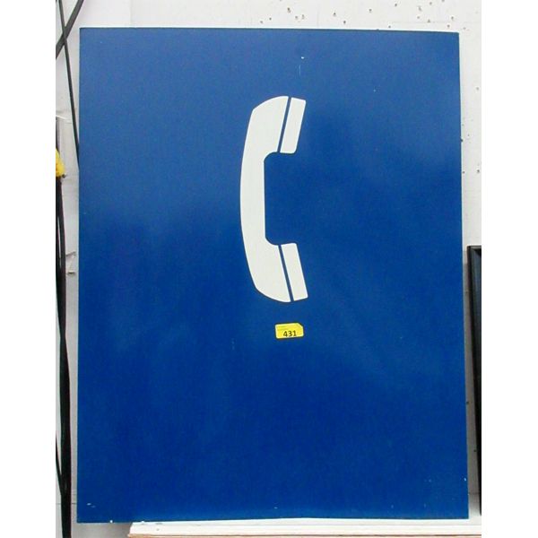Vintage Metal Pay Phone Sign - 28" x 36"