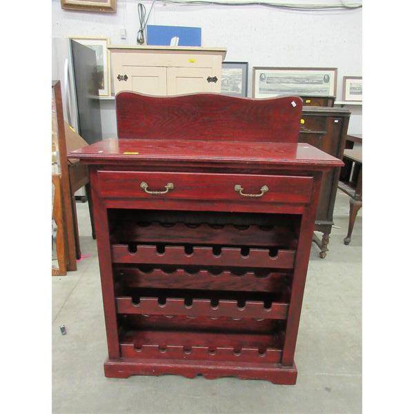 Wood 18 Bottle Wine Cupboard with Drawer 