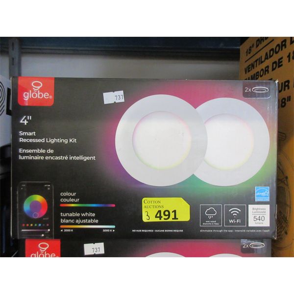 3 Sets of 4" Smart Recessed Lighting Kits by Globe