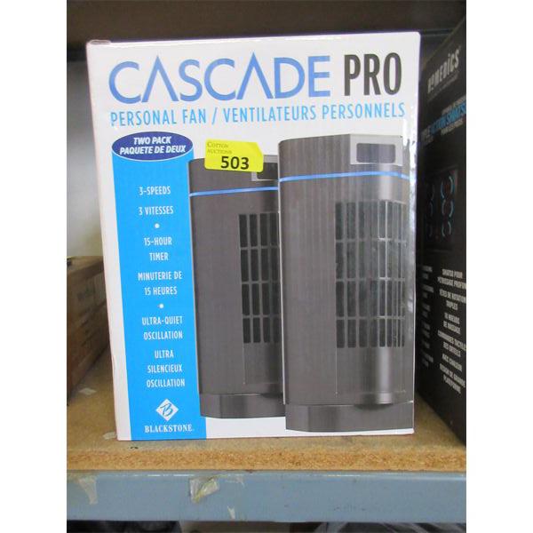 Cascade Pro Twin Pack of Personal Fans - Open Box