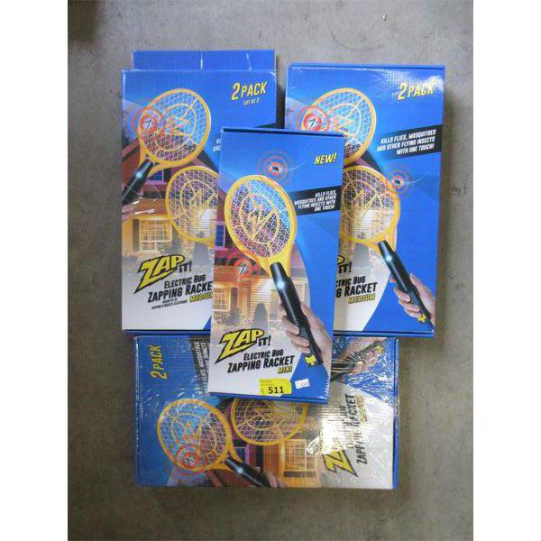 4 Bug Zapping Rackets - 1 Single & 3 Twin Packs