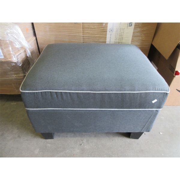 New Grey Fabric Upholstered Storage Ottoman