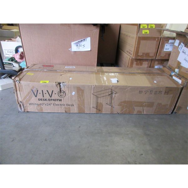 Vivo White 40" x 24" Electric Desk