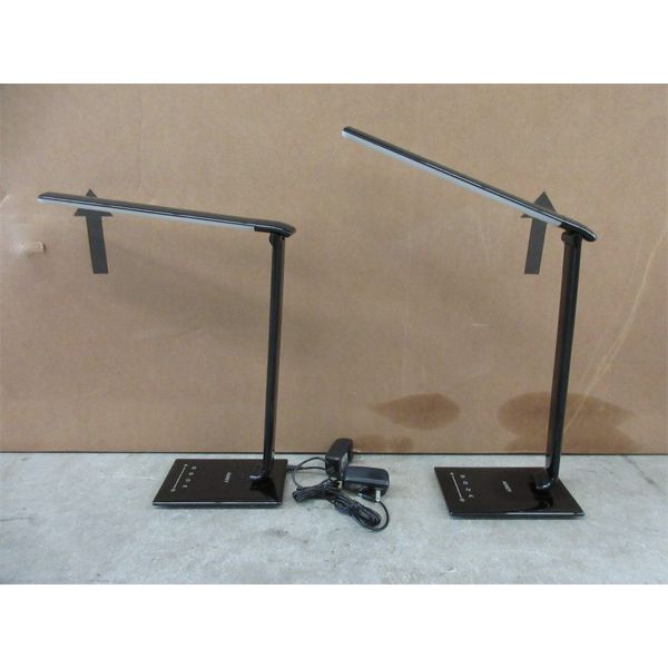 2 New Black LED Touch Dimmable Desk Lamps 