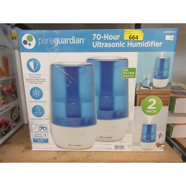 Set of 2 Pure Guardian Ultrasonic Humidifiers 
