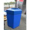 Image 1 : Blue Plastic Recycle Bin - 29" tall x 22" diameter