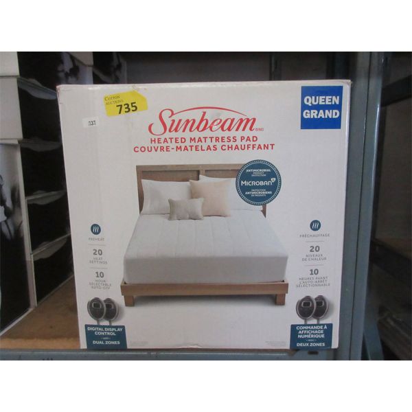 Sunbeam Queen Size Heated Mattress Pad 
