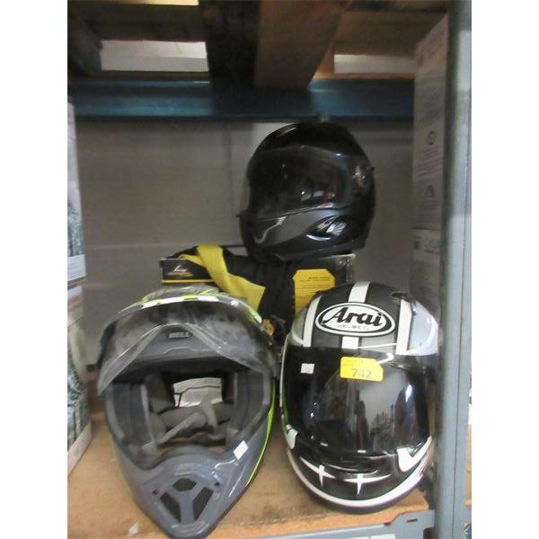 3 Assorted Motorcycle Helmets