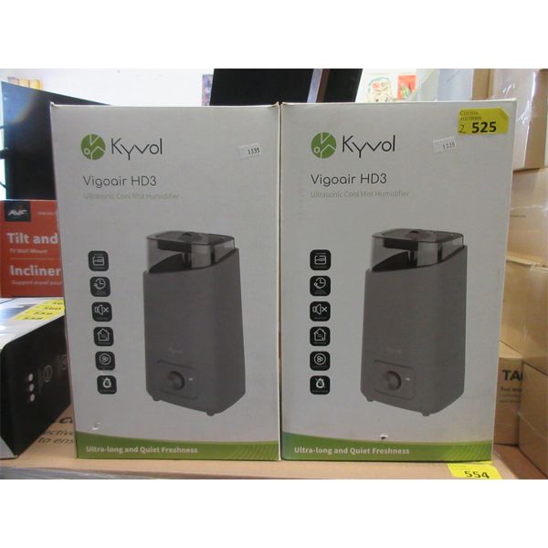 2 Kyvol Ultrasonic Cool Mist Humidifiers - Vigoair HD3