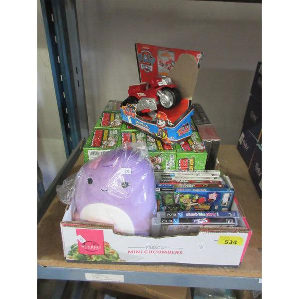 Box Lot of Toys and Games
