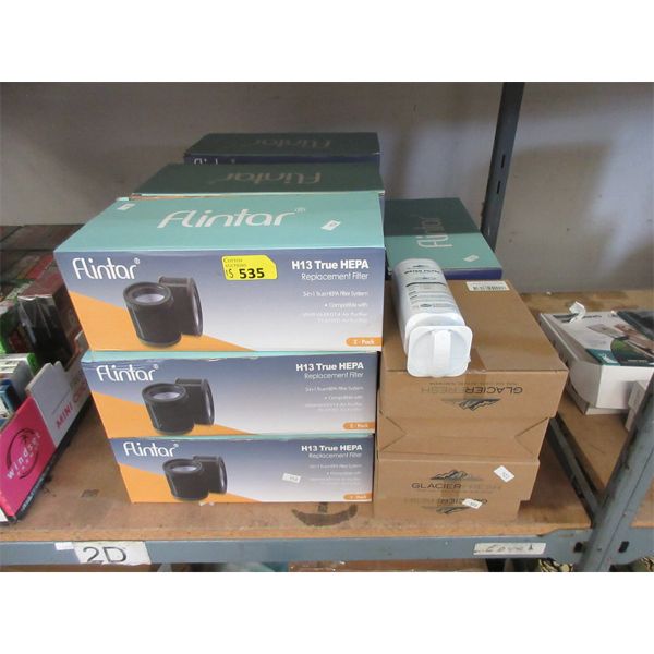 35 Assorted Flintar Hepa and Glacier Water Filters