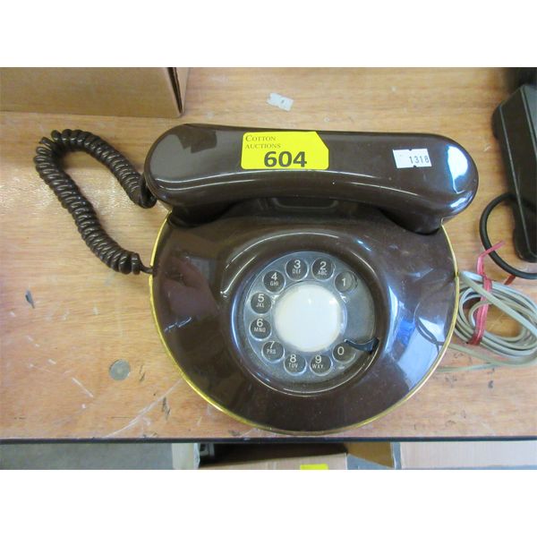 1970s Brown "Dawn" Pancake Phone - Northern Telecom