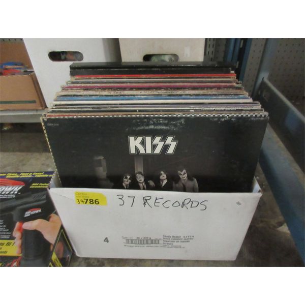 Box of 37 Vintage LP Records 