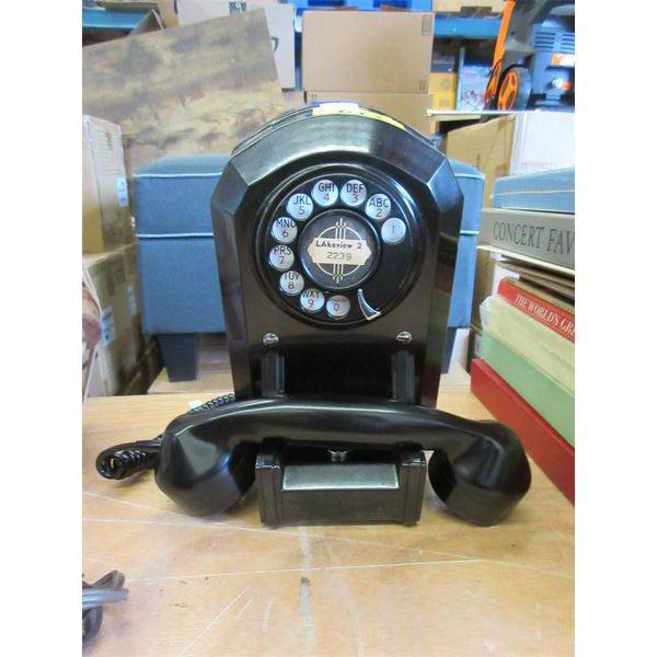 Vintage Rotary Dial Cradle Wall Phone