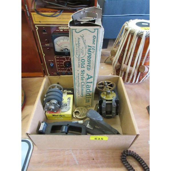 Box of Vintage Office Supplies and More