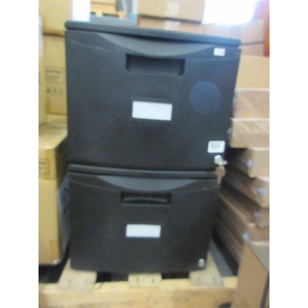 2 Drawer Black Locking Plastic File Drawer