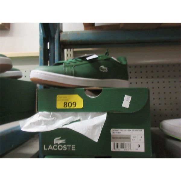 New Men's Lacoste Carnaby Pro Green Leather Shoes 
