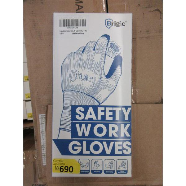 10 New Pairs of XXL Brigic Work Gloves- Rubber Palm