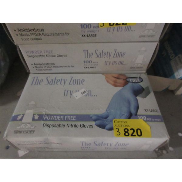 3 Boxes of 100 XXL Disposable Nitrile Gloves