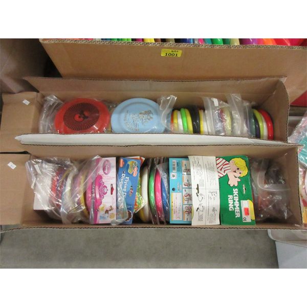 2 Boxes of 50+ Assorted Flying Disc Toys