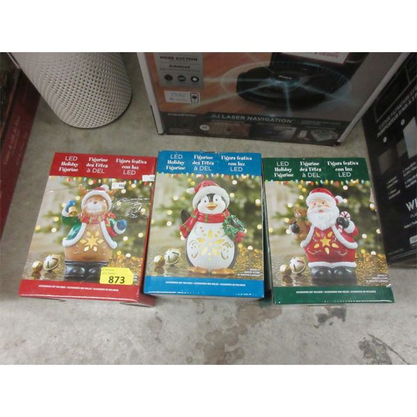 3 LED Holiday Figurines 