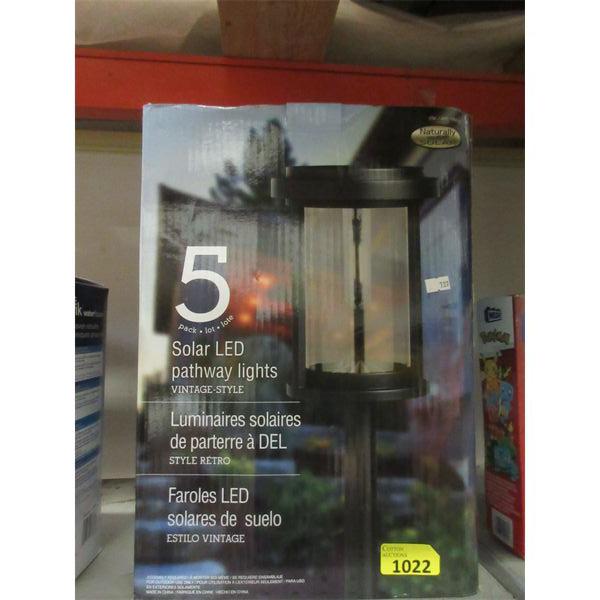 Set of 5 Solar LED Pathway Lights 