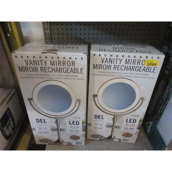 2 LED Rechargeable Vanity Mirrors