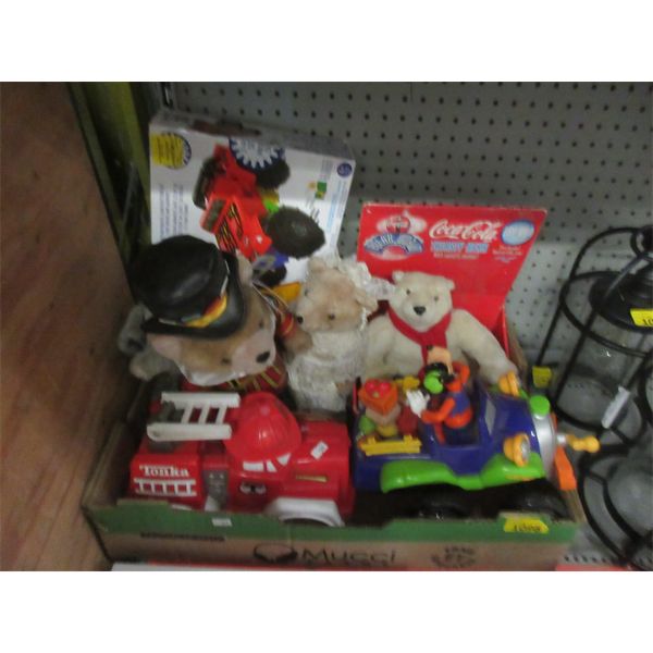 Box Lot of Tonka and Coca-Cola & Other Toys