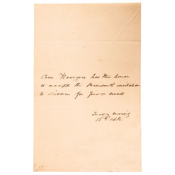 c 1812 Commodore JOHN RODGERS Autograph Note Signed to President James Madison