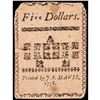 Image 2 : Colonial Currency North Carolina, August 8, 1778, Five Dollars The Rising STATES