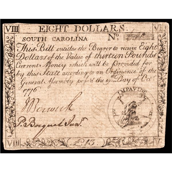 Colonial Currency Note, Oct. 19, 1776 South Carolina PMG About New-53