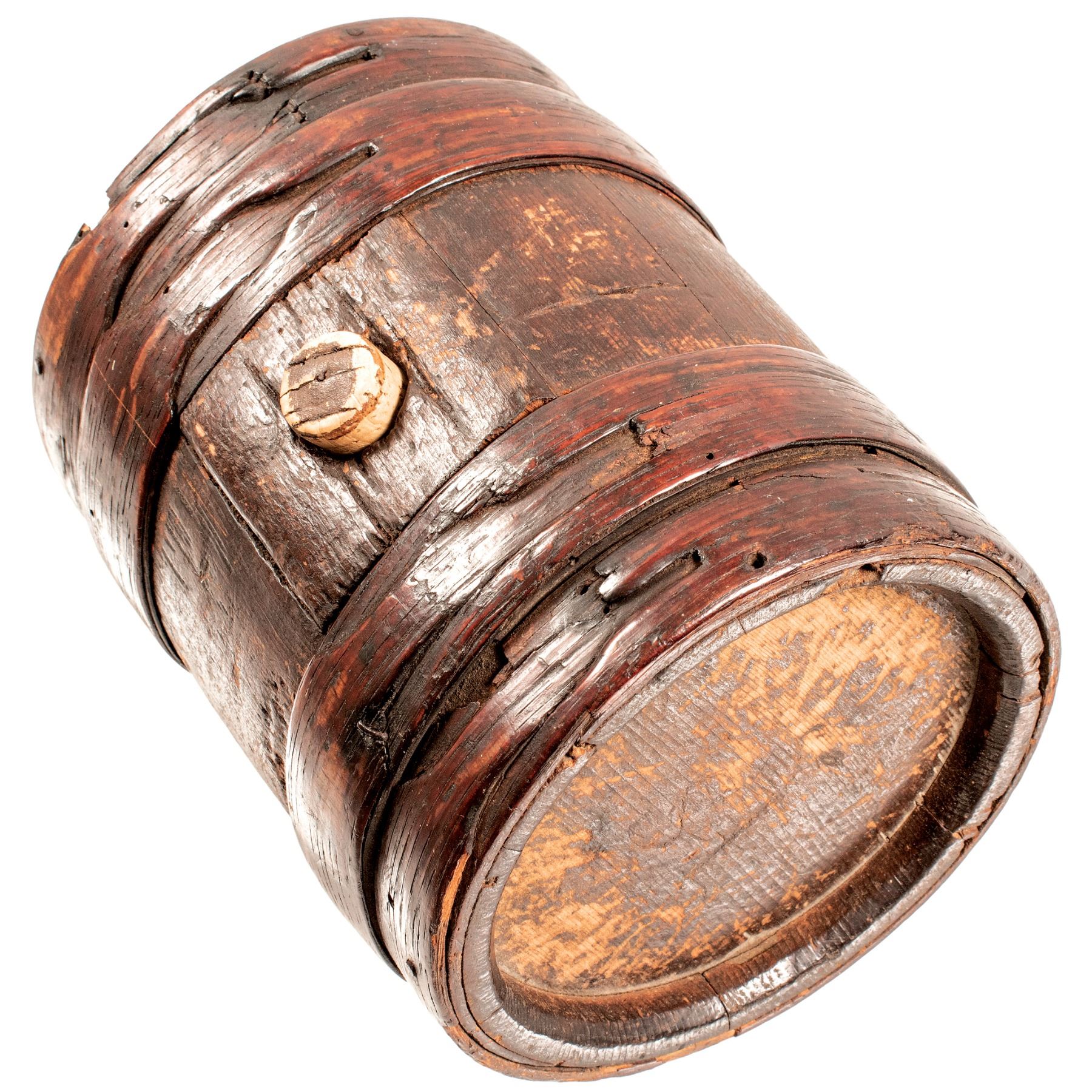 c. 1765 Colonial to Revolutionary War Era, Rarer Design Wooden Stave ...