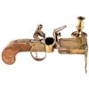 Image 1 : c. 1765-1780 Colonial Era Flintlock Tinder Lighter with Brass Candle Stand
