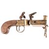 Image 2 : c. 1765-1780 Colonial Era Flintlock Tinder Lighter with Brass Candle Stand