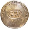 Image 1 : (1789) Washington Inaugural Button G W in Oval, Brass, with its Original Shank