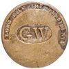 Image 1 : (1789) George Washington Inaugural Button with G W in Oval with Original Shank