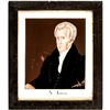 Image 1 : c. 1815-30 Reverse-Painting on Glass, Seated Portrait of Andrew Jackson with his Sword