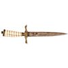 Image 1 : c. 1800s Ornate Naval Dirk with Decorative Brass Dogs Head Guard and Bone Grip