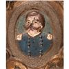 Image 4 : Hand-Painted Civil War Union Gen. George B. McClellan Patriotic Cast Iron Mirror