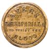 Image 2 : 1862 Civil War Encased Postage Stamp Currency, 3¢ AYERS SARSAPARILLA Medium Type