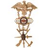 Image 1 : Improved Order Of The Red Men Mass T.O.T.E. Gold Gilt and Enameled Pinback Badge